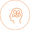 Minimalist head illustration with tangled lines