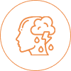Profile with storm cloud illustration