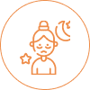 Woman with insomnia icon
