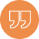 Quotation marks in orange circle icon