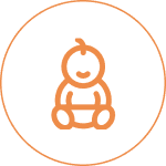 Simple baby illustration in circle